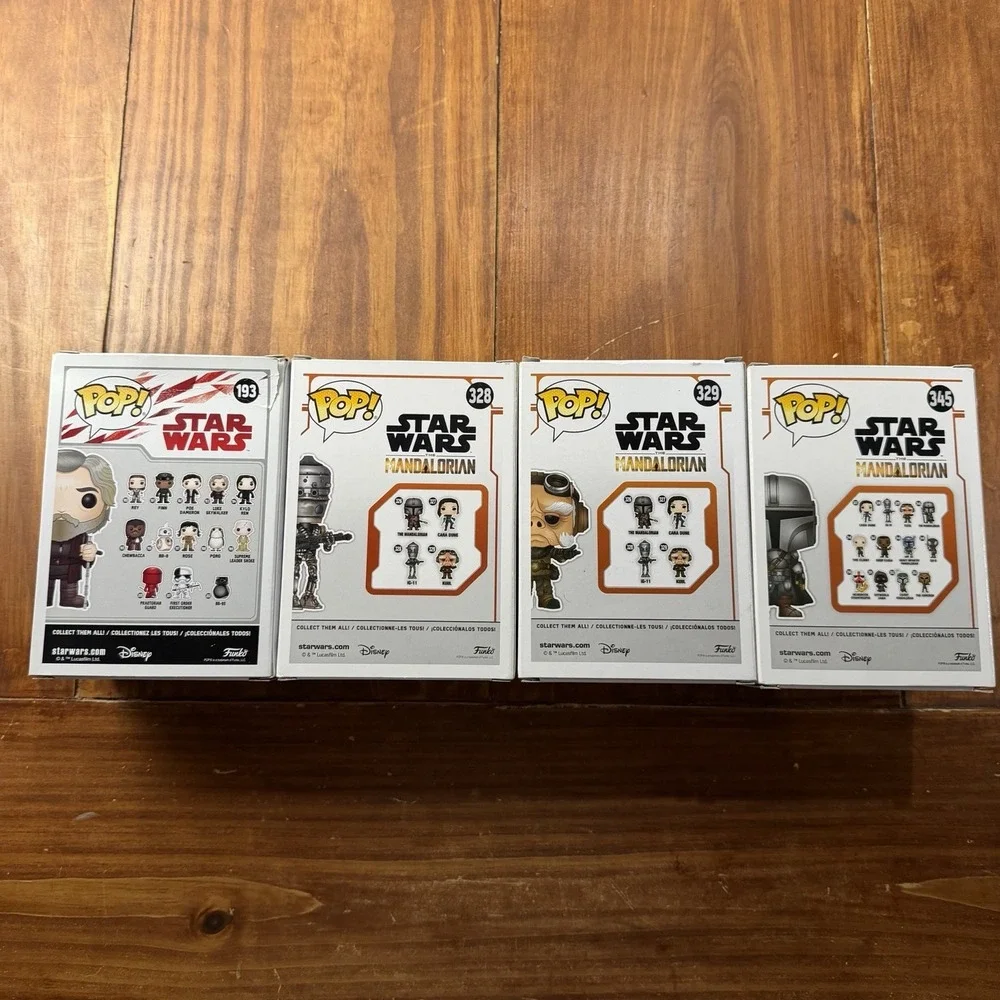 Star Wars Funko Pop Lot of 4 Mandalorian Chrome Amazon Exclusive Luke IG-11